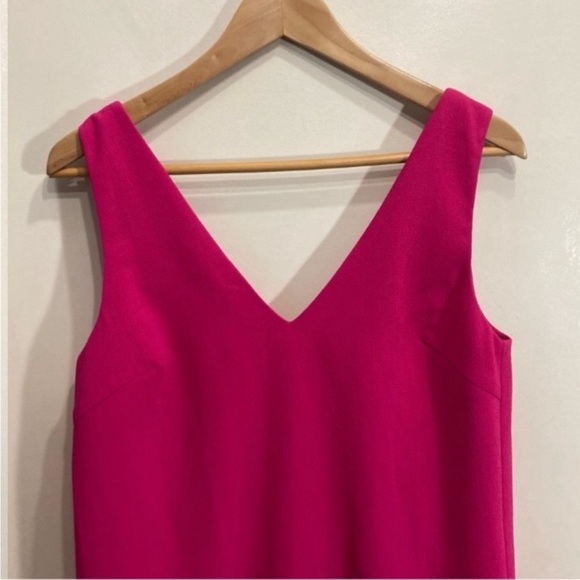 Trina Turk Azure Fuchsia Pink Shift Crepe Dress Sleeveless Size 4 Loose - Picture 5 of 15